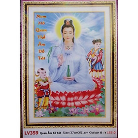 Mua Tranh đính đá Phật Quan Âm LV359 (37x51) chưa đính