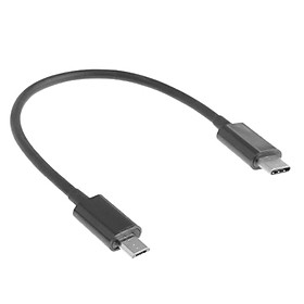 タイプc to Micro USB Charging Data Transfer Adapter Cable 0.25m Black
