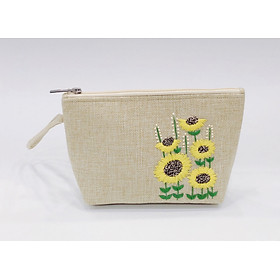 Túi đựng mỹ phẩm thêu tay-Sunflower C40