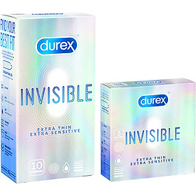 Bao Cao Su Siêu Mỏng Durex Invisible Hộp 10s + Hộp 3s