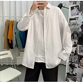 Áo Sơ Mi Form Rộng GIẤU NÚT Tay Dài Hàn Quốc Áo Unisex Nam Nữ Vải Lụa Mềm Mịn Thoáng Mát Ít Nhăn - SMD02