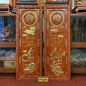 Mua Tranh Câu Đối Cha Mẹ Gỗ Hương Khung Triện Dát Vàng