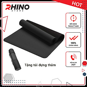 Hình ảnh Thảm tập yoga 2 lớp 6mm tặng kèm túi  Rhino M901 cao su non TPE siêu bám, chống trượt, tập gym, thể dục tại nhà - Hàng chính hãng