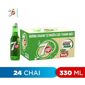 Thùng 24 Chai Nước Ngọt Có Gas 7Up (330ml/ Chai)