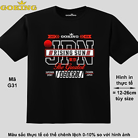 Rising Sun, The Greatest Osaka, mã G31. Áo thun đẹp cho cả gia đình. Áo phông hàng hiệu Goking, công nghệ in Nhật Bản siêu nét. Form unisex cho nam nữ, trẻ em, bé trai gái - Đen, vải thun lạnh - 2'