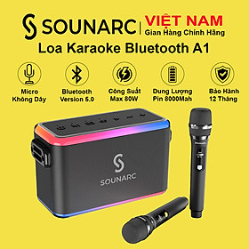 Mua Loa Karaoke Bluetooth SOUNARC A1 + 2 Micro Không Dây  Công suất 80W  Loa di động Chống Nước IPX6 - Hàng chính hãng