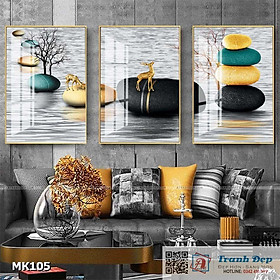 Mua Bộ 3 tranh mica cao cấp Hươu nghệ thuật - MK105