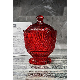 Mua Hũ đựng kẹo to  xinh nhà Godinger Dublin đường kính 14 5cm x cao 22cm (màu đỏ)