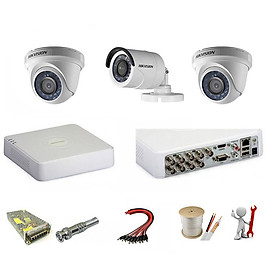 Mua Trọn bộ 3 camera Hikvision 2.0 Megapixel - Hàng chính hãng