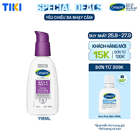 Sữa dưỡng ẩm cho da dầu mụn, nhạy cảm Cetaphil Pro Acne Prone Oil-free Moisturizing Lotion SPF 25 118ml