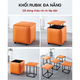 GHẾ THU GỌN THIẾT KẾ RUBIK Độc Đáo SCANDINAVIAN (Cam)