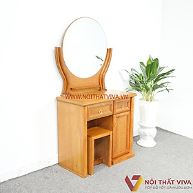 Mua Bàn Trang Điểm Gỗ Đinh Hương Gương Tròn 2 Ngăn Đẹp Giá Rẻ