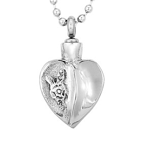 Stainless Heart Cremation Urn Pendant Necklace Keepsake Jewelry Ash Holder