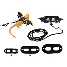 1 lô dây xích Lezard có thể điều chỉnh - 3 kích cỡ - Dây da cho bò sát - dây rồng có râu với cánh mát mẻ - cho động vật lưỡng cư, tắc kè hoa và động vật nhỏ trong nhà