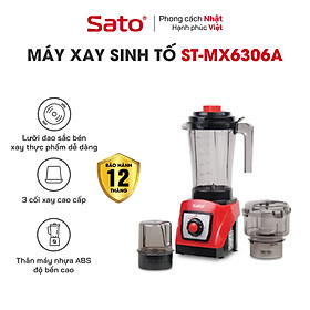 Máy xay sinh tố đa năng SATO MX6306A - Mô tơ điện được quấn dây 100% đồng nguyên chất có độ bền cao - Miễn phí vận chuyển toàn quốc - Hàng chính hãng