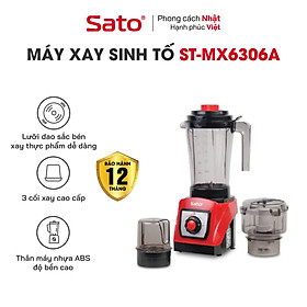 Mua Máy xay sinh tố đa năng SATO MX6306A - Mô tơ điện được quấn dây 100% đồng nguyên chất có độ bền cao - Miễn phí vận chuyển toàn quốc - Hàng chính hãng