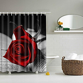 Colorful Fabric Bathroom Shower Curtain Extra Long with Hooks 180*180 CM