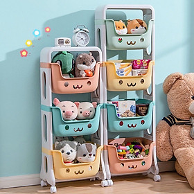 Mua Kệ 3 tầng có bánh xe đựng đồ chơi cho bé