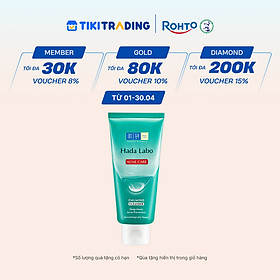 Sữa rửa mặt Hada Labo cho da dầu mụn, da nhạy cảm Hada Labo Acne Care Calming Cleanser 80g
