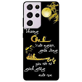 Ốp lưng dành cho Samsung Galaxy S21 - S21 Plus - S21 Ultra - mẫu Thư Pháp Cha Mẹ Trăng Vàng
