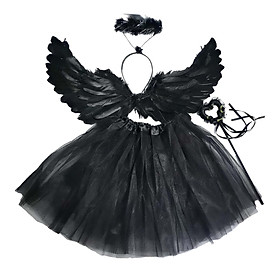 Girls Fairy Costume Set Angel Wing Headband Tutu Halloween Costume for Festival