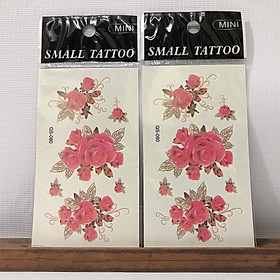 Combo 2 hình xăm dán tattoo đặc biệt chủ đề hoa xinh10x6cm- phù hợp vị trí ở tay, chân, đùi, ngực, vai, lưng, cơ thể