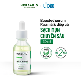 BOOSTED Serum Rau má & Diếp cá Herbario 30ml sạch mụn, thuần chay