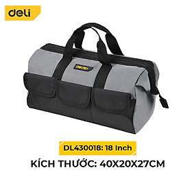 Túi Đựng Đồ Nghề Dụng Cụ Sửa Chữa Deli Tools Chất Liệu Vải Oxford Chống Thấm Nước Thiết Kế Nhiều Ngăn Tiện Dụng DL430018