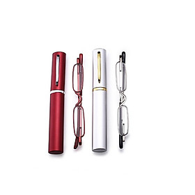 Unisex Portable Slim Mini Metal Reading Glasses Reader Spectacles Presbyopic Glasses with Glasses Case