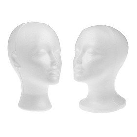 2pcs Female Styrofoam Foam Mannequin Head Model Jewelry Glasses Wig ect. Display