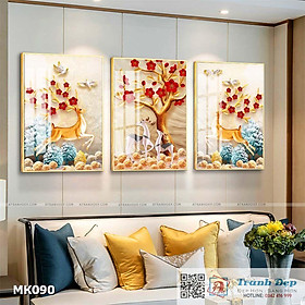 Mua Bộ 3 tranh mica cao cấp Hươu nghệ thuật - MK090