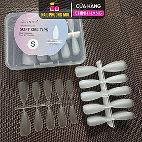 Hộp 100 Móng Úp Nhám Trong JNICE Đủ Form Bầu Nhọn Thang Làm Nailbox Tiện Lợi Size S, M Theo Vỉ 10 Móng Nữ Women dụng cụ nail box