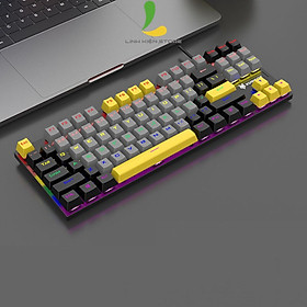 Bàn phím cơ XUNFOX K80 Blue switch - Bàn phím cơ gaming 87 phím kết nối có dây, tích hợp hiệu ứng đèn marquee siêu ngầu - Hàng nhập khẩu