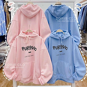 Hình ảnh Áo khoác Hoodie Purbsso Tay Nhúng Phồng Kiểu Cánh Dơi _Form Nữ Unisex Nỉ Bông Ngoại