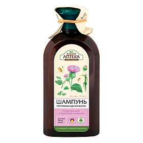 Dầu gội ngăn ngừa rụng tóc Cây ngưu bàng và protein lúa mì Zelenaya Apteka 350ml