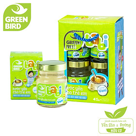 Lốc Green Bird - Babi Nước Yến Cho Trẻ Em Hương Vani - 4 hũ 72g