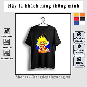 NEW Áo thun one piece in hình luffy gear 5 nika màu đen trắng