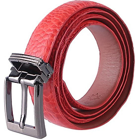 Thắt lưng nữ da đà điểu trơn huy hoàng ht5413 - đỏ