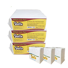 COMBO 3 KHĂN GIẤY LỤA VUÔNG VÀ 3 KHĂN BẾP NGUYÊN SINH CAO CẤP DALIN