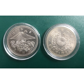 Mua Xu Nhật Bản 500 Yên kỷ niệm 10 năm lên ngôi của Hoàng đế Akihito 1999  kèm hộp đựng sang trọng