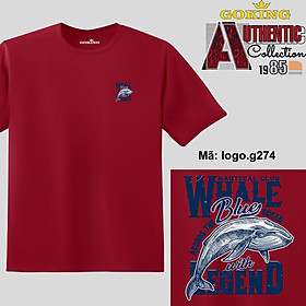 WHALE, mã logo.g274. Áo thun nam nữ in logo đẹp, form unisex. Áo phông GOKING hàng hiệu, quà tặng cao cấp cho gia đình, cặp đôi, lớp nhóm, doanh nghiệp