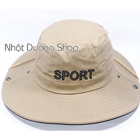 Nón tai bèo nam vành rộng 8,5 cm thêu chữ nổ bật kết hợp vải cotton tốt mềm mại