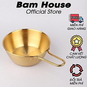 Tô mì inox 304 Bam House có tay cầm chống nóng chắc chắn cao cấp TMI01 - Thố mì inox To mi inox Tô ăn mì