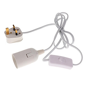 E27 Base Lamp Light Bulb Adapter Holder Socket w/Switch LED Lighting UK Plug