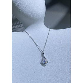 Hình ảnh Dây  Dây cổ Bạc 925 xi Kim viên chủ Kim Cương nhân tạo Moissanite hạt 1.0 carat (6.5mm)