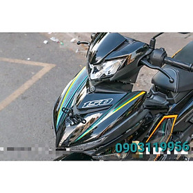 Tem rời exciter 150 đen y15zr, tặng 1 set logo, tem 3 lớp không bay màu