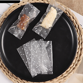Mua Túi gói kẹo Nougat  Túi đựng bánh cookie  vỏ túi đóng kẹo hạnh phúc size 4*9 cm (trong chấm bi)