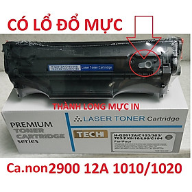 Hộp mực 12A dành cho Canon 2900/ L11121E Mực in HP LaserJet 1010/1015/1020/3015/3020/3030/3050 Canon L120, MF4122, MF4150, MF4680, L140, L160, MF4270, MF4320d, MF4350d 3000 FX9 FX10 CÓ LỔ ĐỔ MỰC Hàng chính hãng Alpha Cartridge