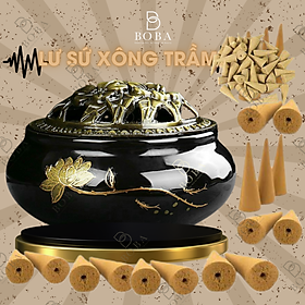 Mua (HCM) Lư Xông Nụ Trầm Hương  Đỉnh Đốt Nhang Vòng Phong Thủy Bằng Gốm Sứ  Lư Đốt Trầm Hương