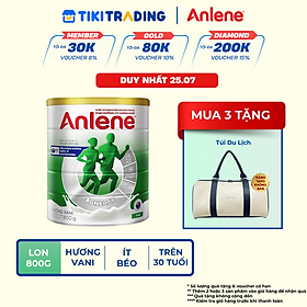 Bao bì mới - Sữa Bột Anlene Hương Vanilla (Hộp Thiếc 800g)